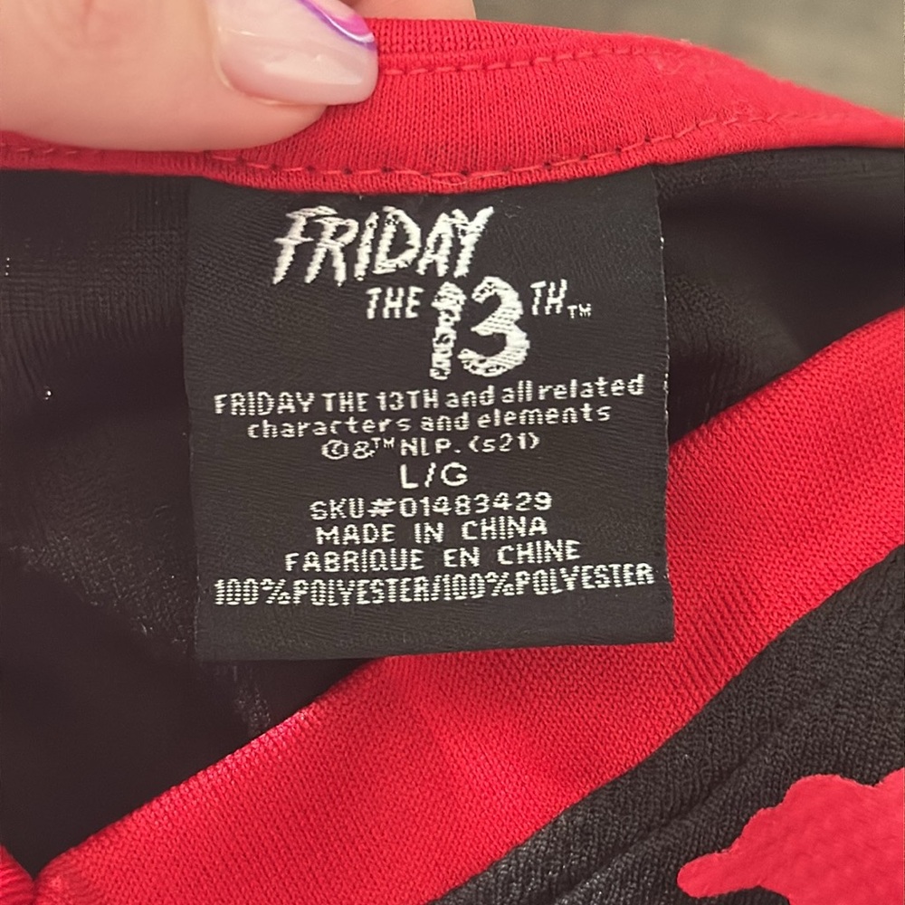 Friday the 13 Adult Jason Hockey V Neck Maxi Short Sleeve Dress Size L/Large - Picture 9 of 9